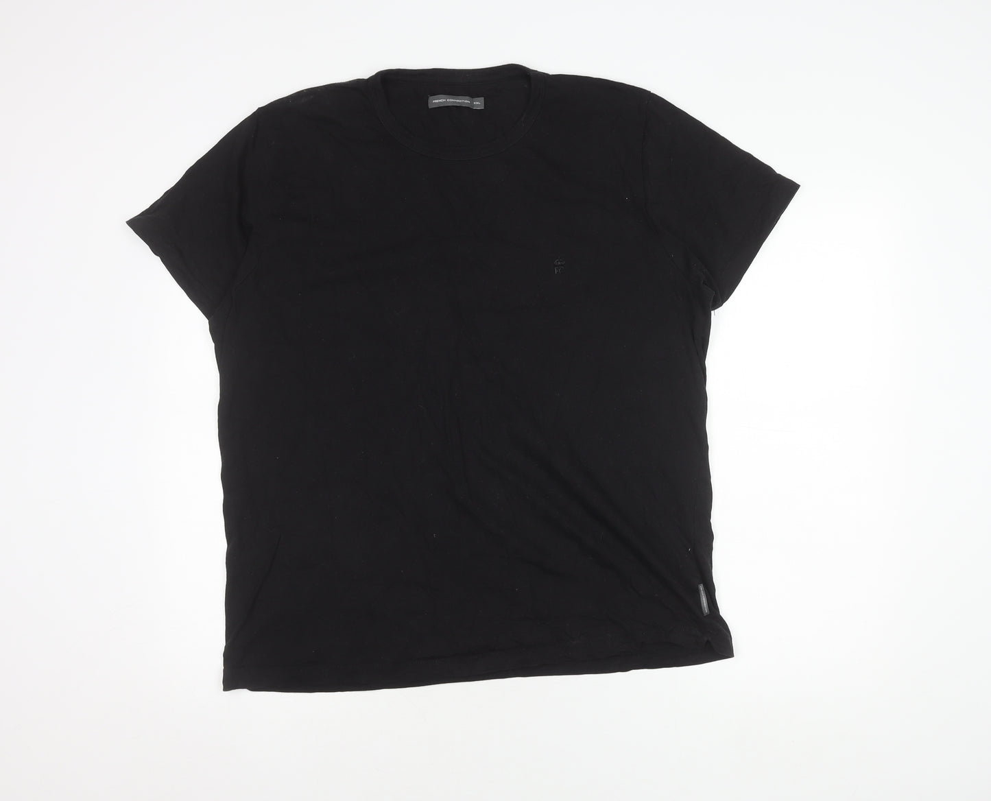 French Connection Men's Black T-Shirt 2XL Short Sleeve