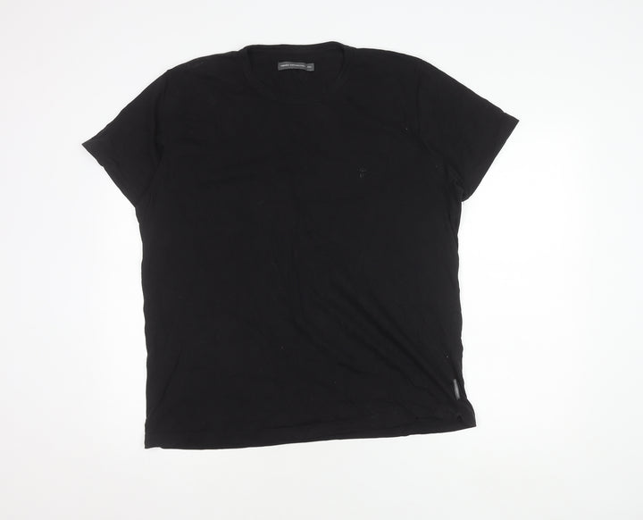 French Connection Men's Black T-Shirt 2XL Short Sleeve