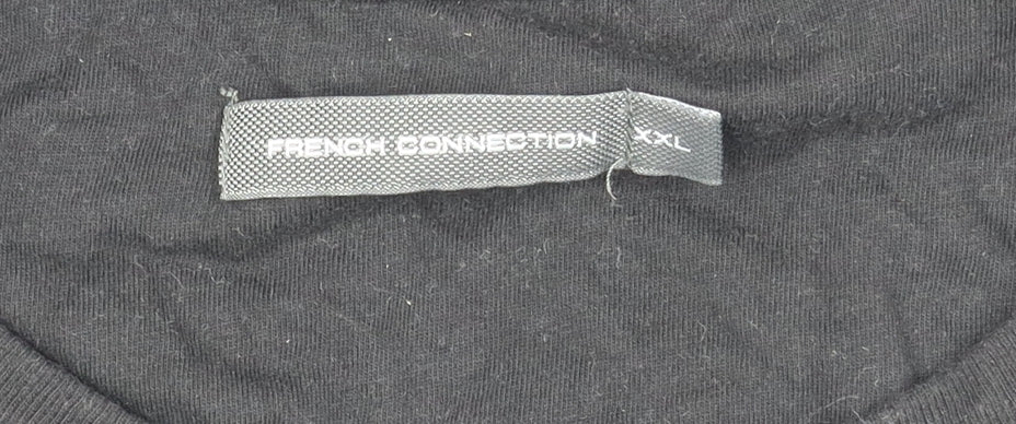 French Connection Men's Black T-Shirt 2XL Short Sleeve