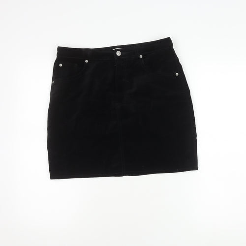 Women's Black Cotton Skirt - Size 12
