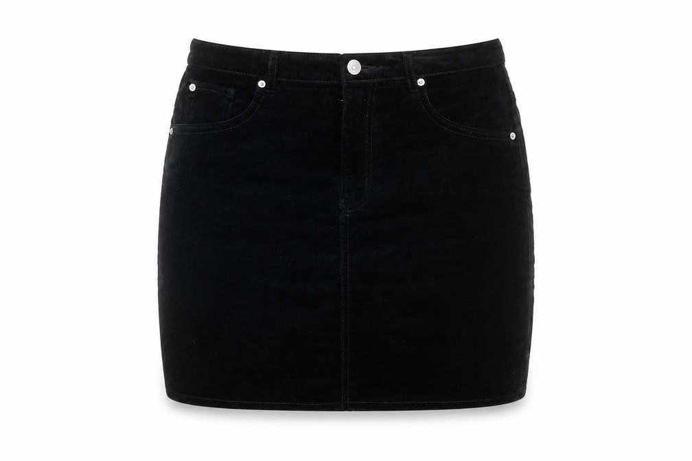 Front view of Women's Black Cotton Skirt -, size 12