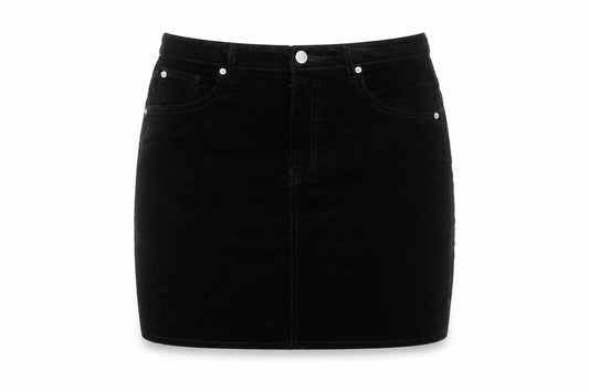 Front view of Women's Black Cotton Skirt -, size 12