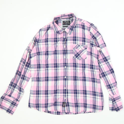Rydale Women's Pink Plaid Button-Up Shirt Size 16
