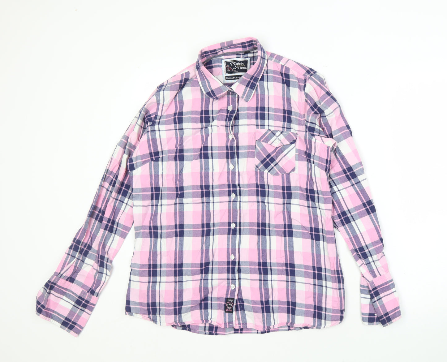 Rydale Women's Pink Plaid Button-Up Shirt Size 16