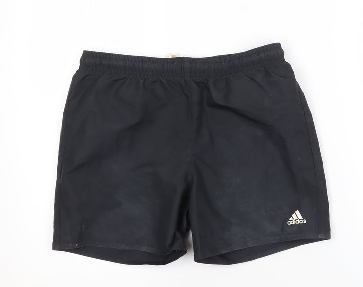 Adidas Black Unisex Kids Athletic Shorts 13-14 Years