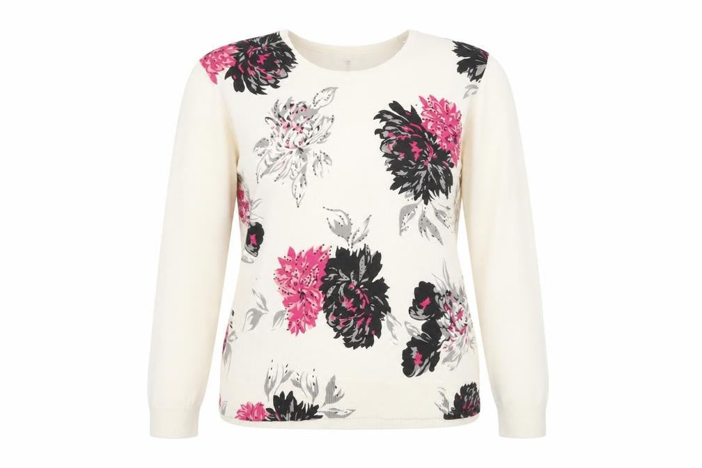 Front view of Lakeland Women's Multicoloured Floral jumper, L