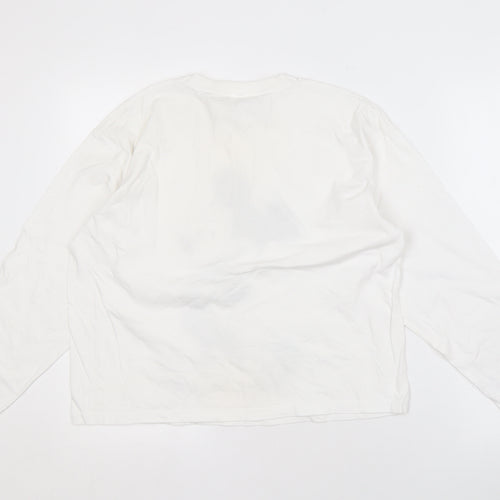 Disney White Mickey Mouse Long Sleeve T-Shirt M Unisex