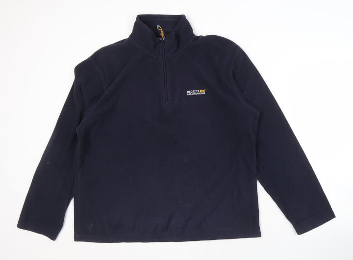 Regatta Men's Black Sweatshirt L 1/4 Zip Fleece