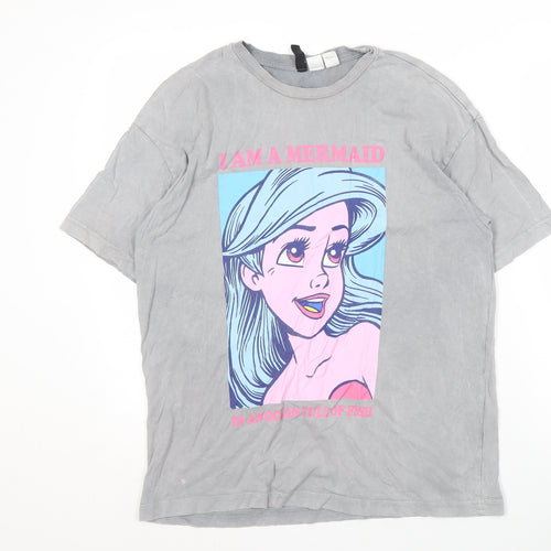 Divided Women's Grey Mermaid T-Shirt Size S Casual