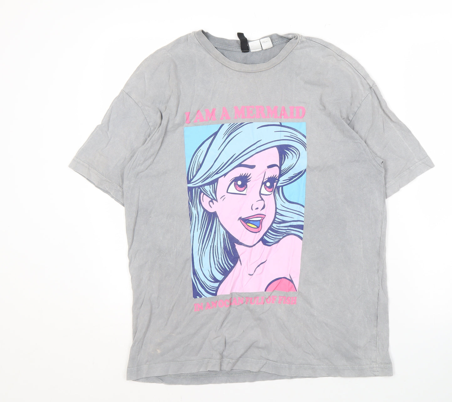 Divided Women's Grey Mermaid T-Shirt Size S Casual