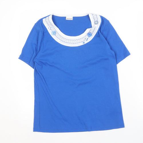 Damart Women's Blue T-Shirt, Size M, Short Sleeve