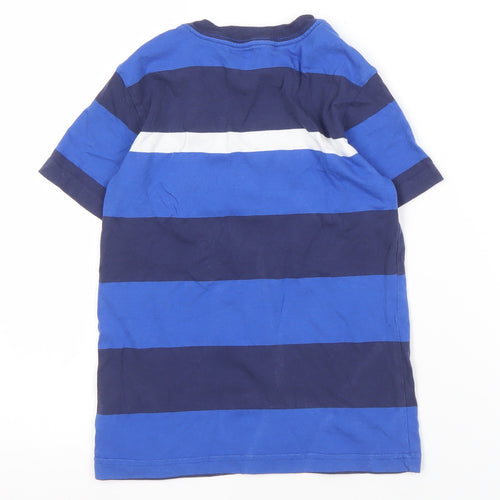 Ralph Lauren Boys Blue Striped T-Shirt Logo Casual