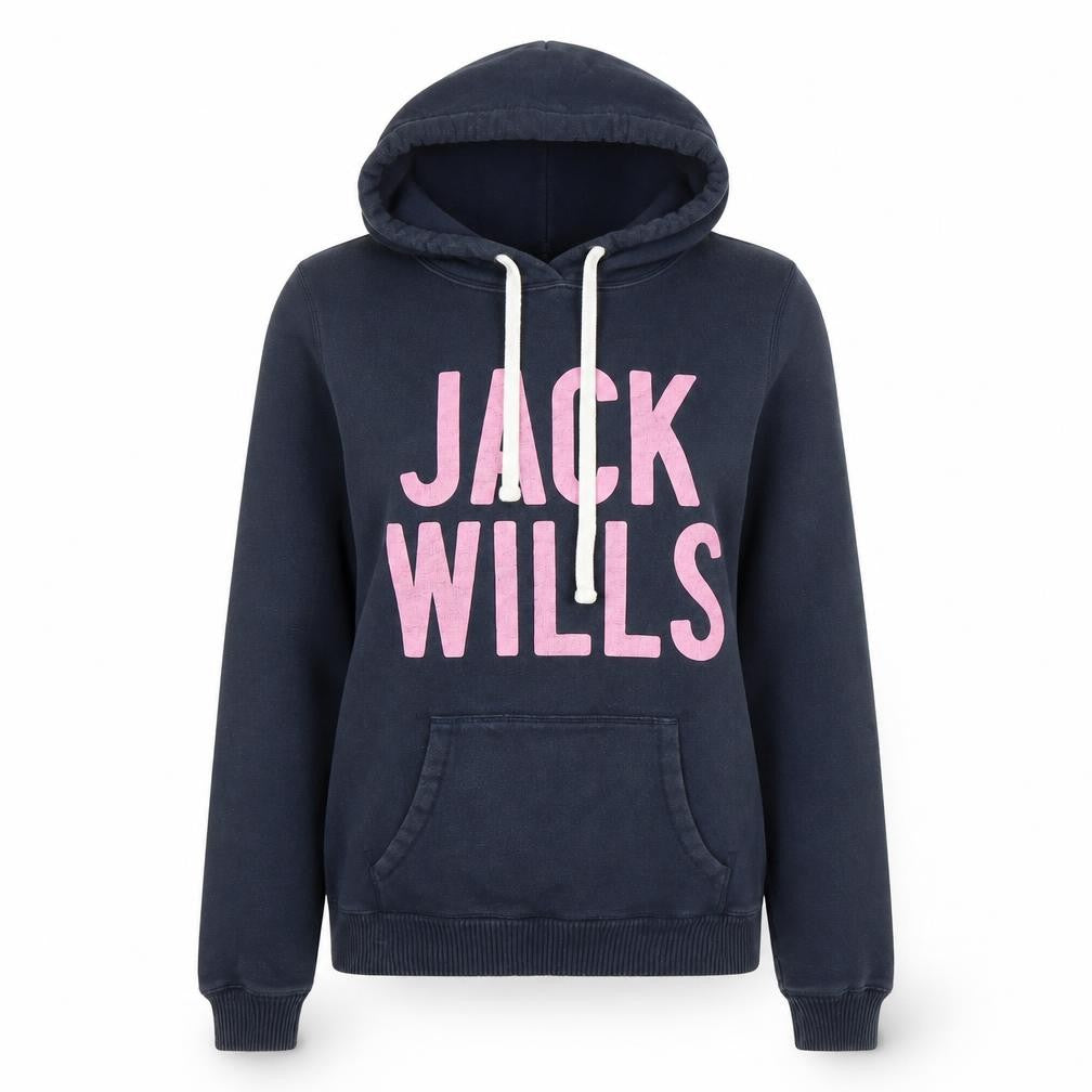 Front view of Jack Wills Women's Blue Pullover Hoodie, size 8