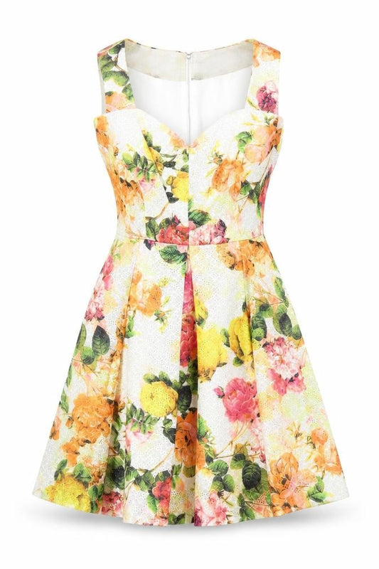 Front view of Louche Women's Multicoloured Floral Dress, size 12
