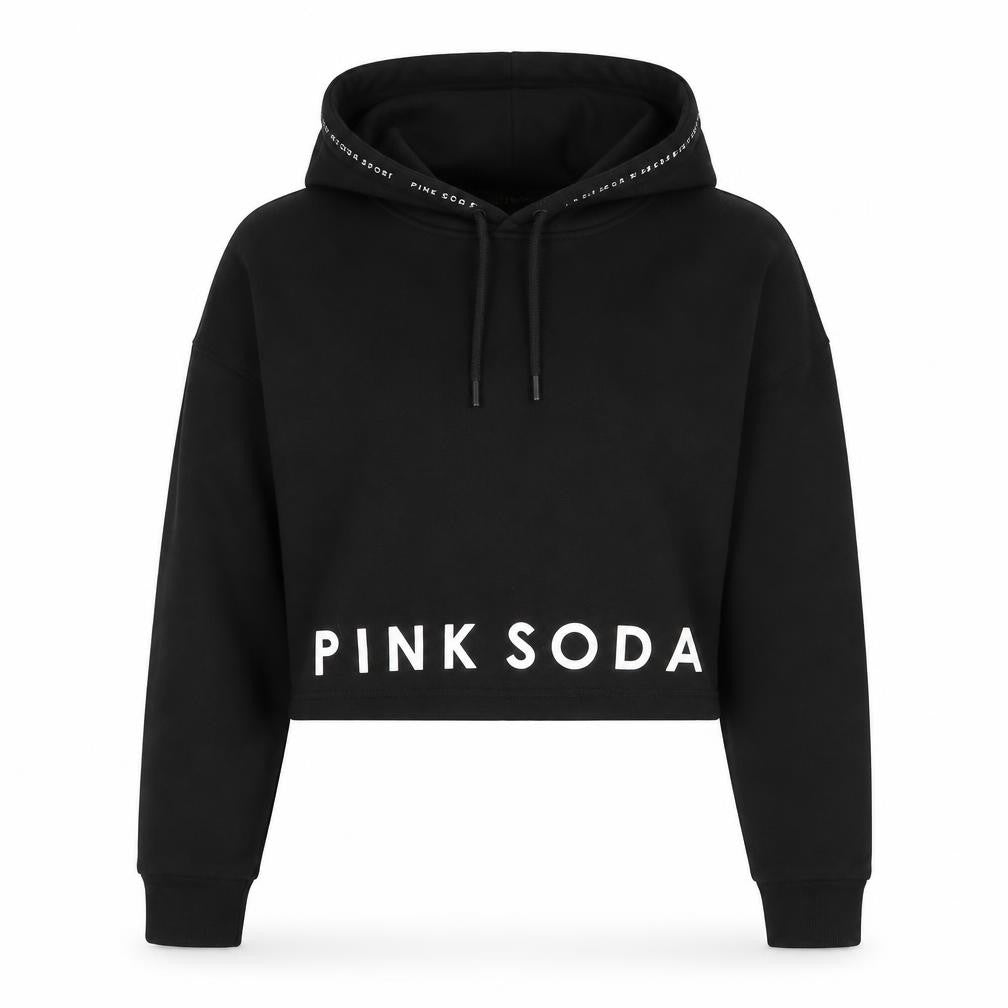Front view of Pink Soda Sport Women's Black Pullover Hoodie, size 8