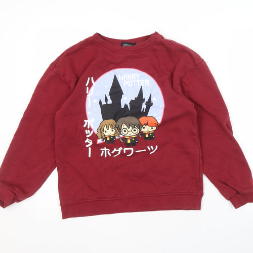 Harry Potter Boys Red Crew Neck Pullover Sweatshirt 11-12 Years