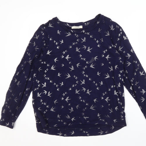 Oasis Women's Blue Crew Neck Animal Print Sweatshirt M