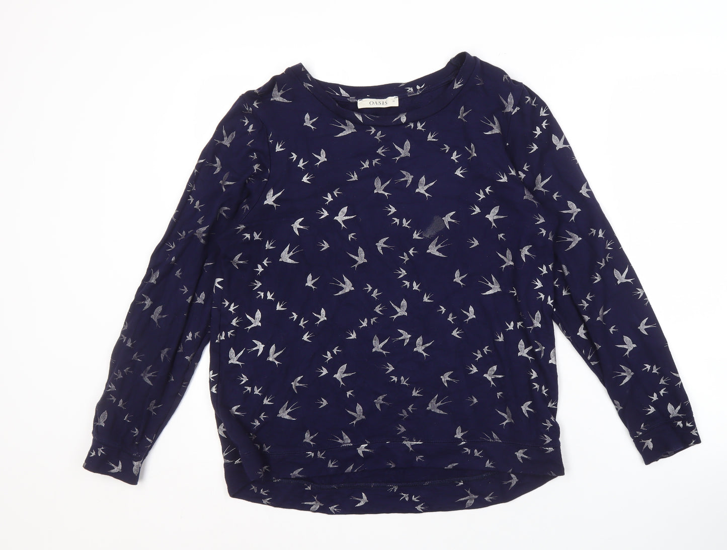 Oasis Women's Blue Crew Neck Animal Print Sweatshirt M