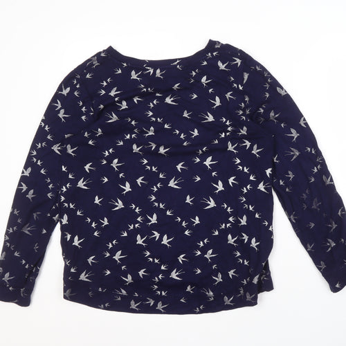 Oasis Women's Blue Crew Neck Animal Print Sweatshirt M