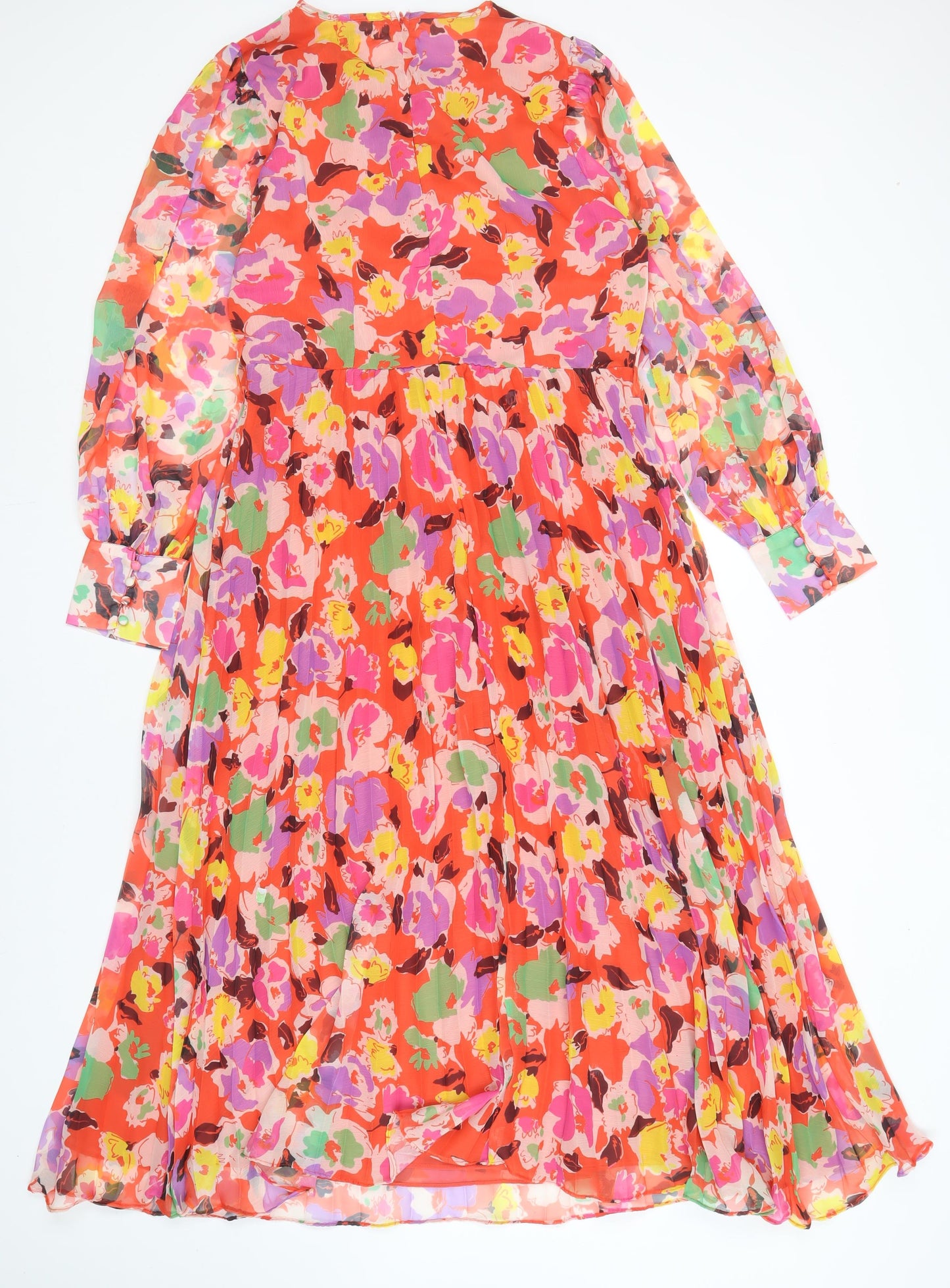 Warehouse Women's Multicoloured Floral Dress Size 16