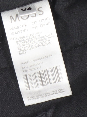 Moss Men’s Black Trousers 32S Viscose Blend
