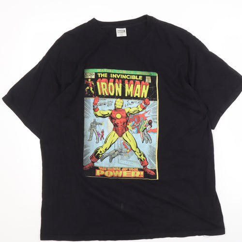 Marvel Men's Black Iron Man Comic T-Shirt XL