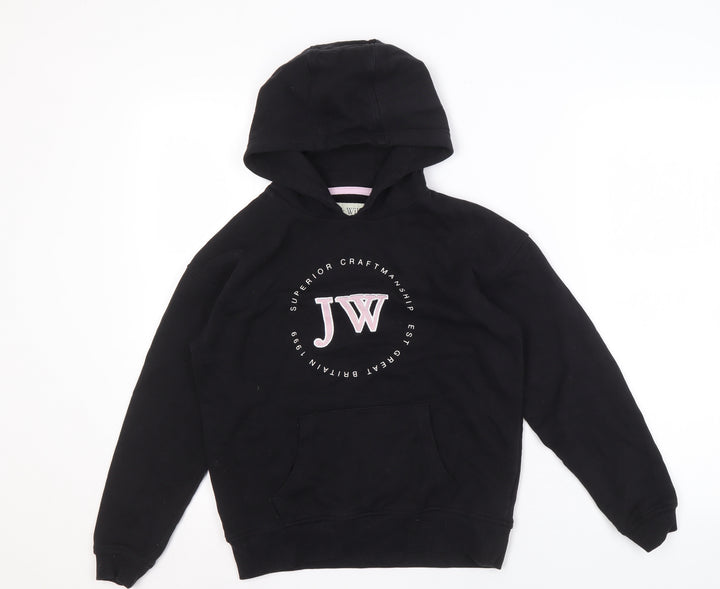 Jack Wills Girls' Black Pullover Hoodie, 9-10 Years