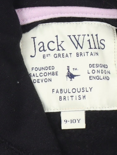 Jack Wills Girls' Black Pullover Hoodie, 9-10 Years