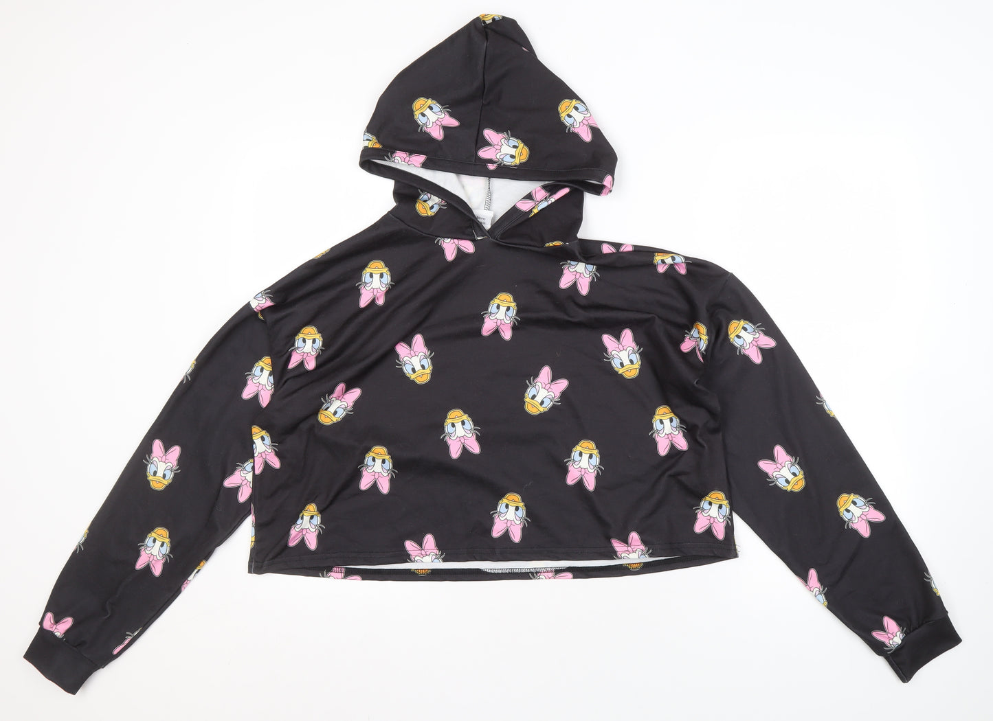 Disney Women's Black Cartoon Hoodie Size 14