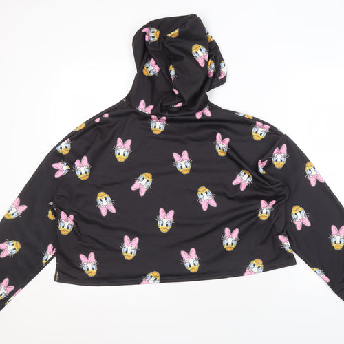 Disney Women's Black Cartoon Hoodie Size 14