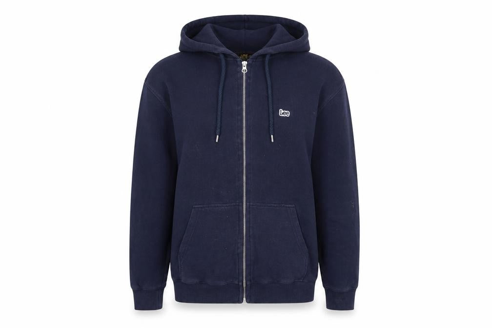 Front view of Lee Men's Blue Full Zip Hoodie M