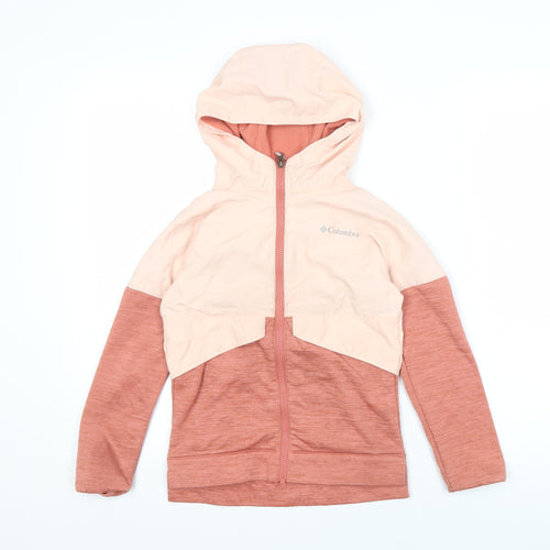 Columbia Girls Pink Colourblock Hooded Jacket - Size S