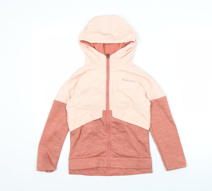 Columbia Girls Pink Colourblock Hooded Jacket - Size S