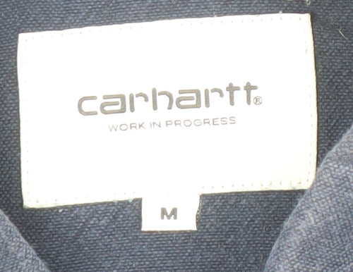 Carhartt Men's Blue Button-Up Shirt, M, Long Sleeve
