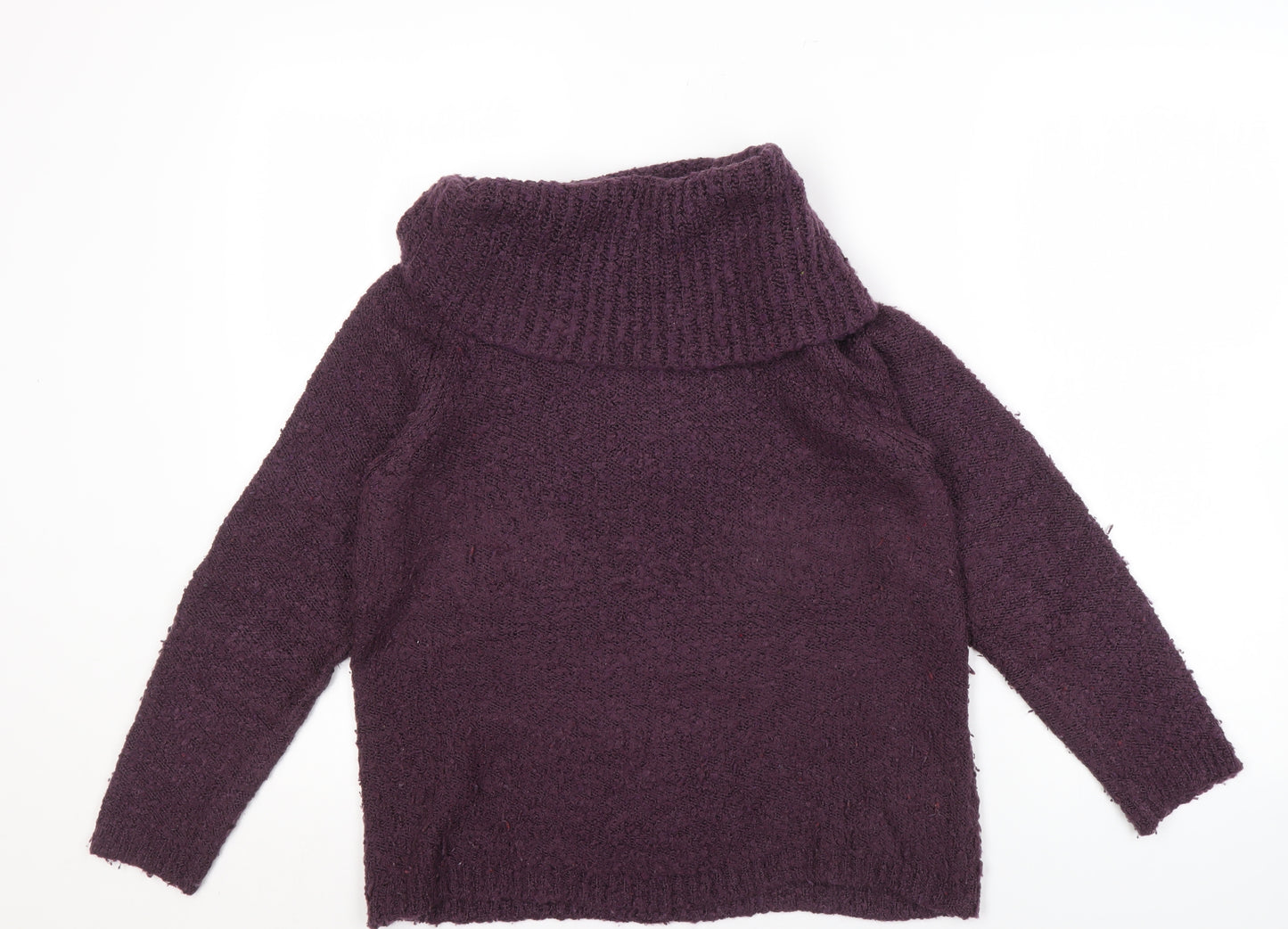 Marks and Spencer Women's Purple Cowl Neck Jumper Size 10