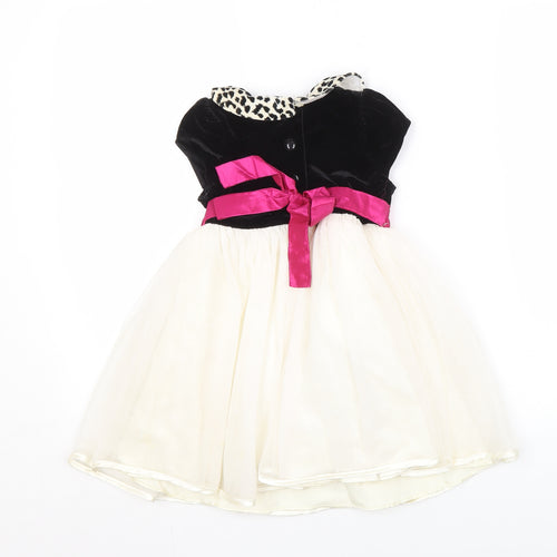Jona Michelle Girls Black Ivory Fit & Flare Dress 4 Years