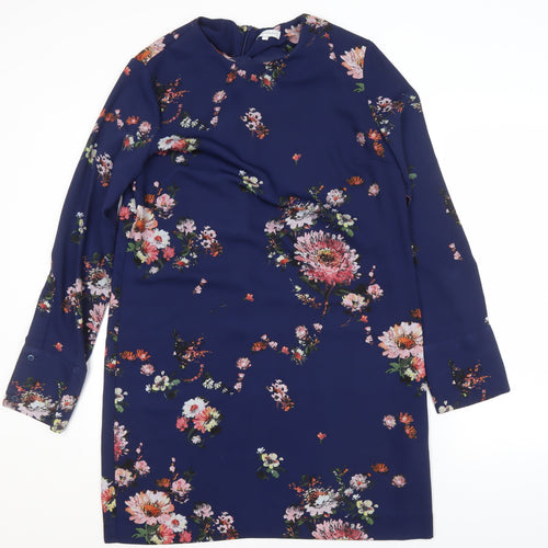 Warehouse Women's Blue Floral Shift Dress Size 14