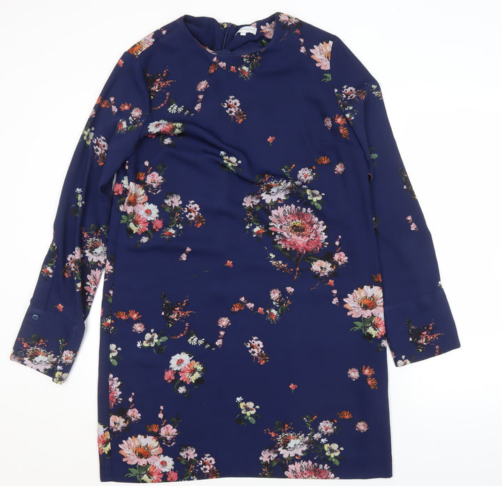 Warehouse Women's Blue Floral Shift Dress Size 14
