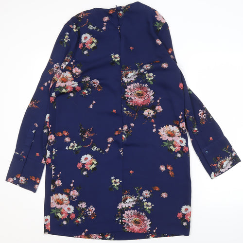 Warehouse Women's Blue Floral Shift Dress Size 14
