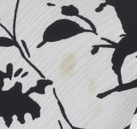 Ann Harvey Women's Black Floral Viscose Blouse, Size 16