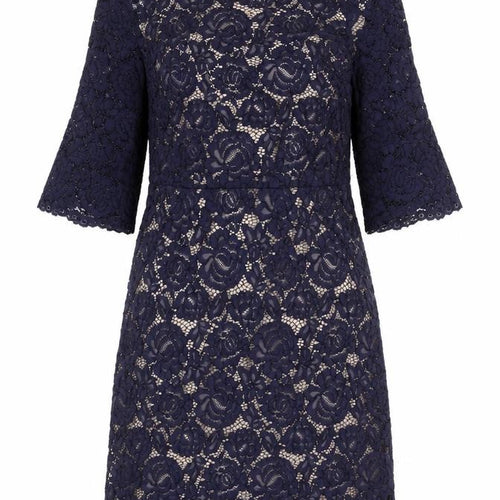 Oasis Women’s Blue Lace Sheath Dress Size 12