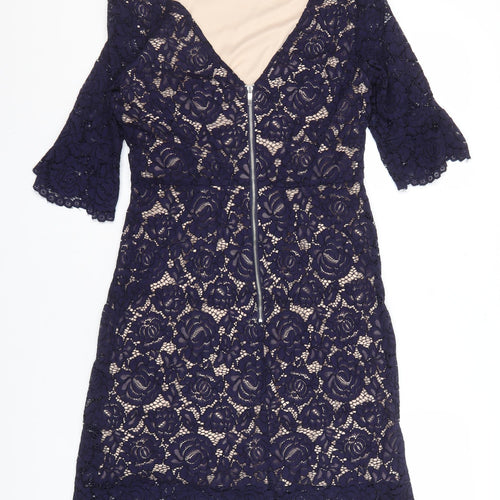 Oasis Women’s Blue Lace Sheath Dress Size 12