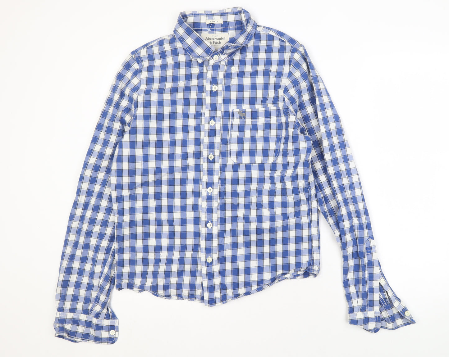 Abercrombie & Fitch Men's Blue Check Shirt L