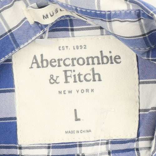 Abercrombie & Fitch Men's Blue Check Shirt L