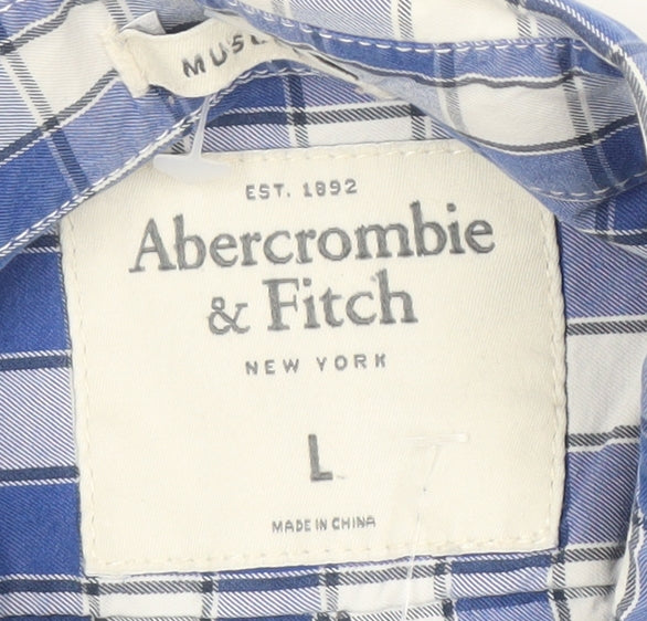 Abercrombie & Fitch Men's Blue Check Shirt L