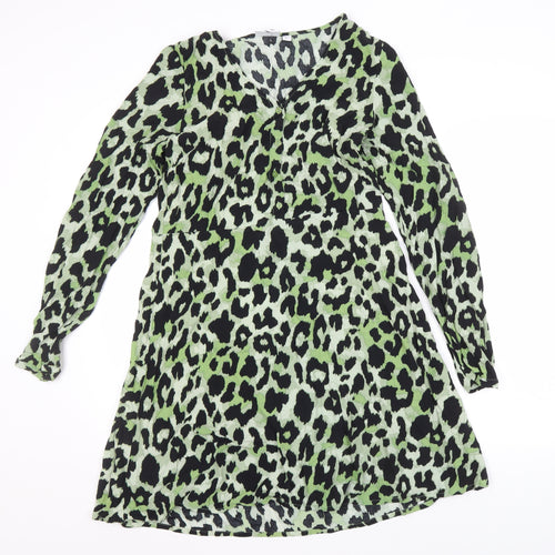Vila Women's Green Animal Print Shift Dress Size 6