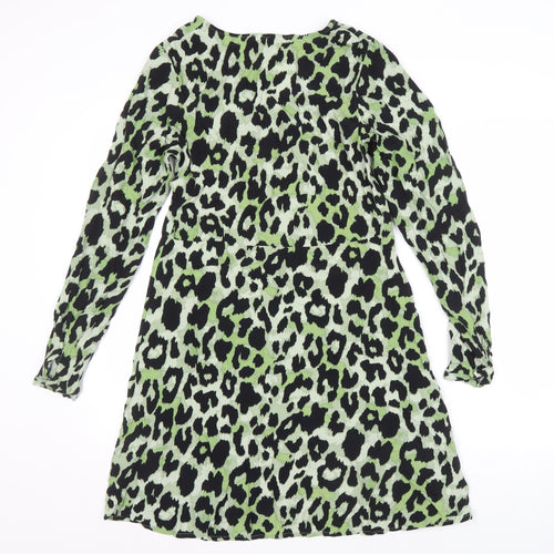 Vila Women's Green Animal Print Shift Dress Size 6