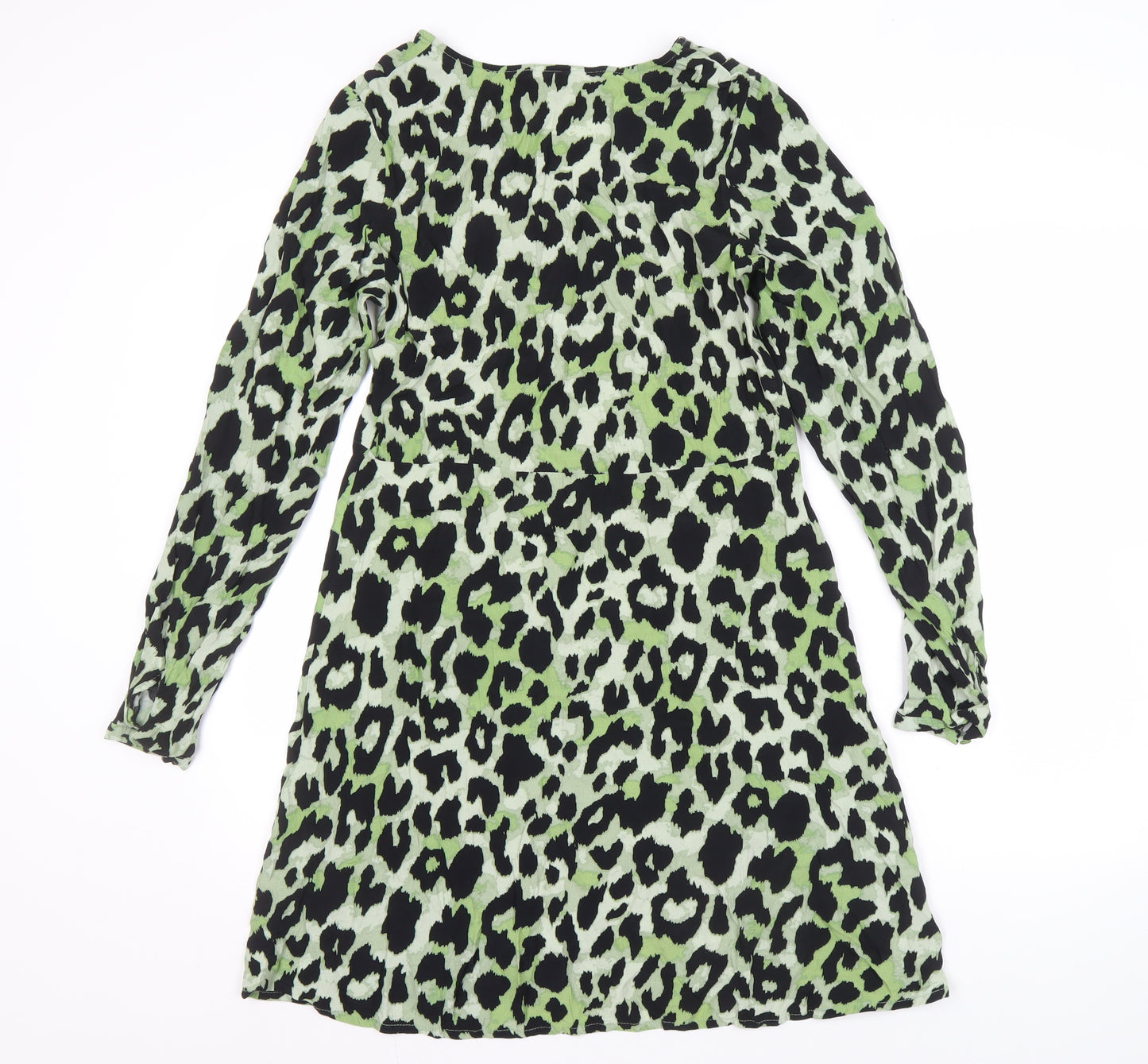 Vila Women's Green Animal Print Shift Dress Size 6