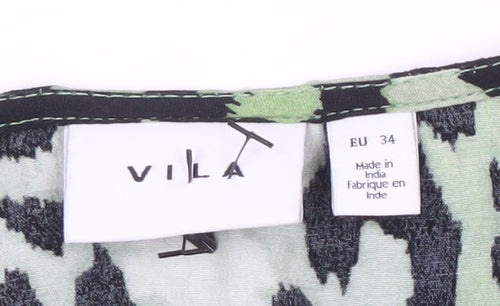 Vila Women's Green Animal Print Shift Dress Size 6