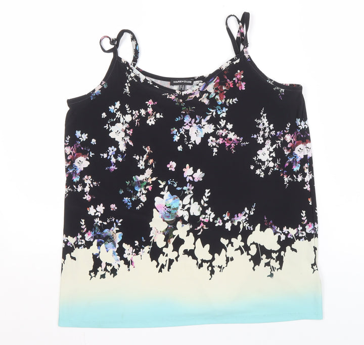 Warehouse Women's Black Floral Camisole Size 10
